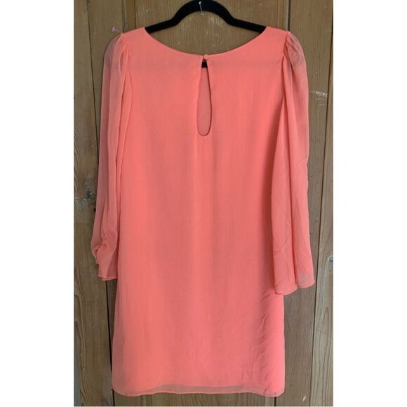 Alice + Olivia Odette flutter sleeve peach chiffon dress NWT - Picture 4 of 12